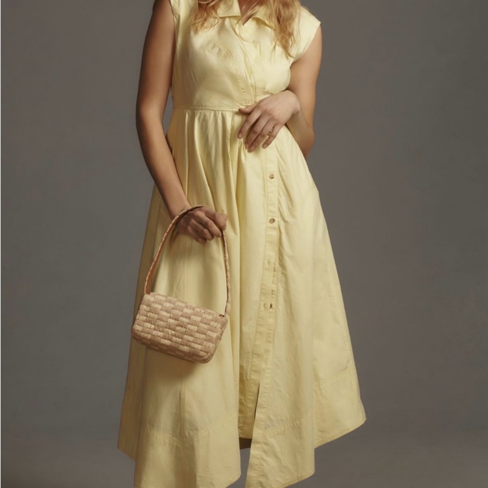 Pilcro Asymmetrical Button-Front Wrap Shirt Dress